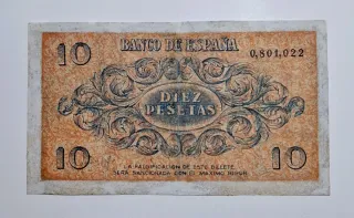 10 Pesetas 1936 Burgos serie 0801