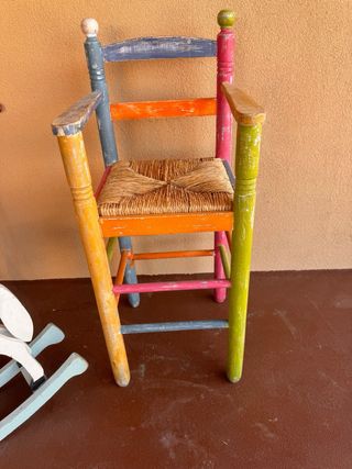 Lote Juguetes Antiguos: Caballos y Silla