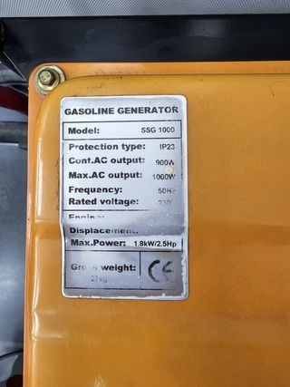 Generador Electricidad Schwarzbach SSG 1000 1000W