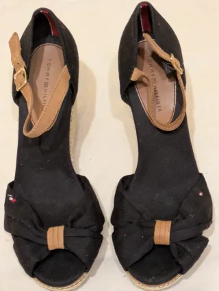 Sandalias Tommy Hilfiger Esparto Negras Marrones