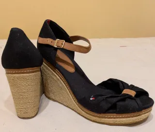 Sandalias Tommy Hilfiger Esparto Negras Marrones