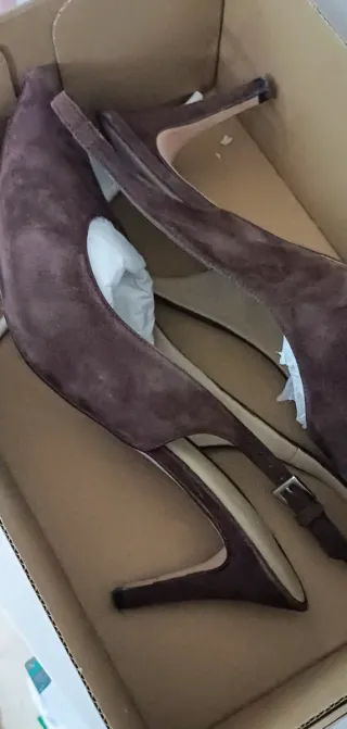 Zapatos tacón ante marrón T.40