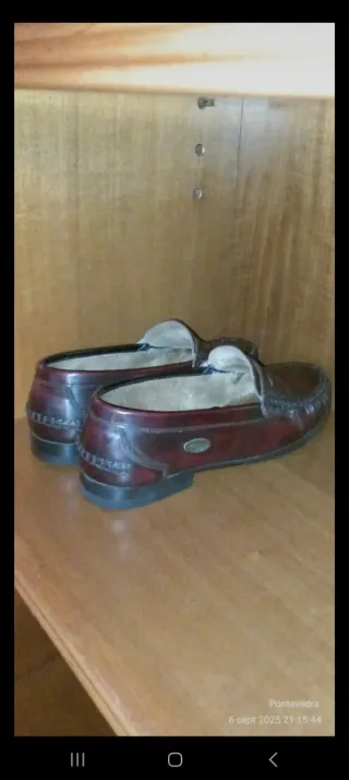 Zapatos de vestir marrones y rojos