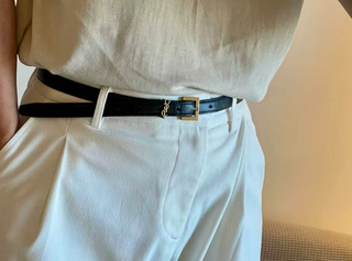 Cinturón YSL Negro Hebilla Dorada