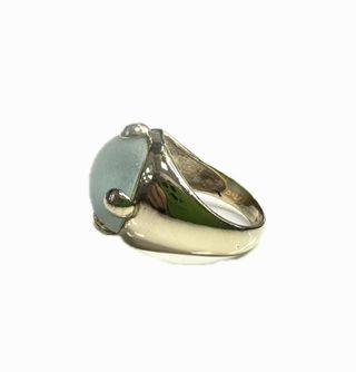 Anillo ancho con piedra tipo Pomellato de oro amarillo 18K