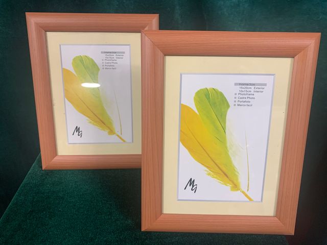 2 MARCOS MADERA CON CRISTAL FOTOS 10X15