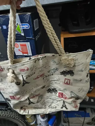 Bolsa grande París tela estampada