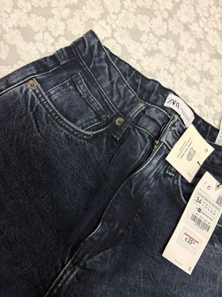 Pantalones Zara Azul Talla 34