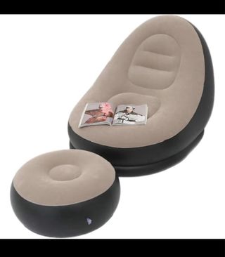 Poltrona gonfiabile beige e nera