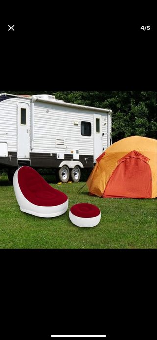 Poltrona gonfiabile beige e nera