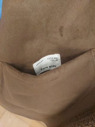 Abrigo reversible niña marrón, borreguito y ante