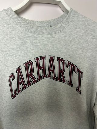 Carhartt Grey & Burdeos Hoodie Retro Vintage Colle