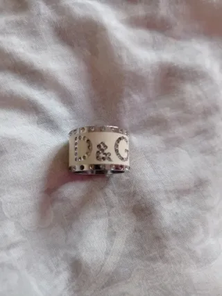 Anillo Dolce Gabbana Blanco y Plateado