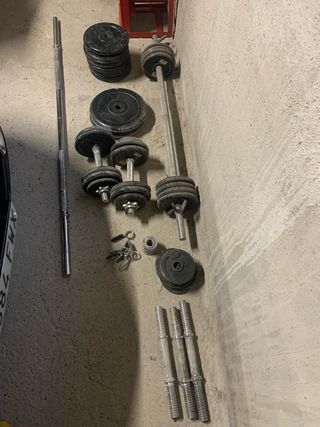 Pesas y barras gimnasio