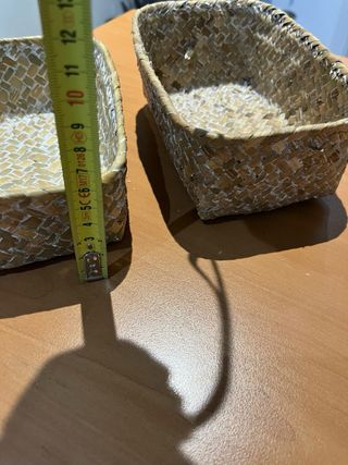 Cestas de mimbre y yute (2 unidades)