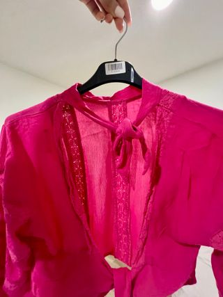 Cardigan kimono ligero rosa fuerte