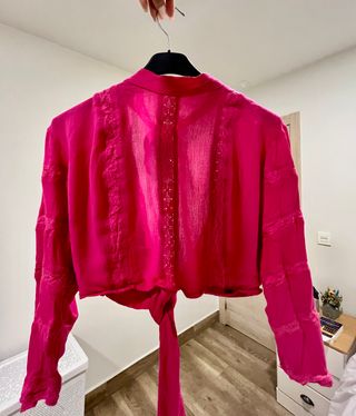 Cardigan kimono ligero rosa fuerte