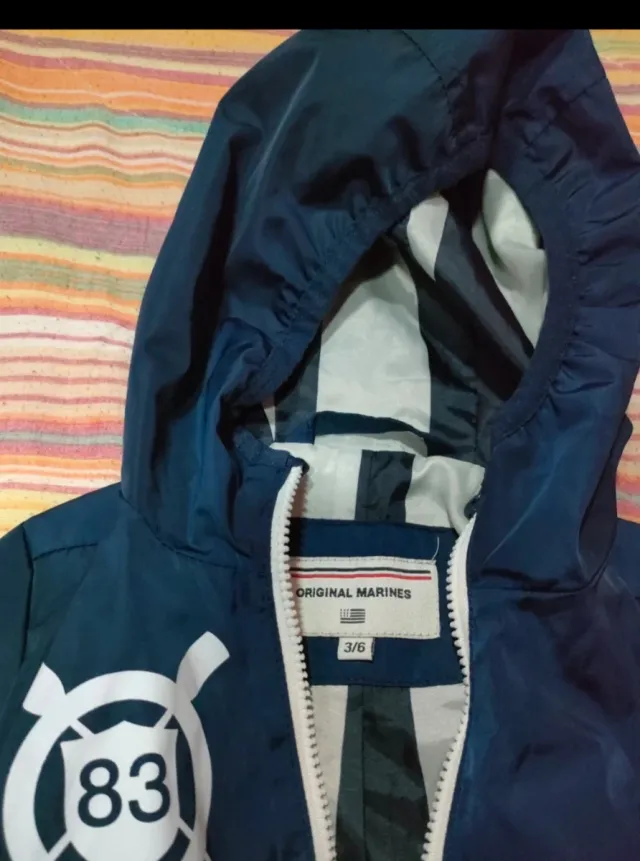 Giubbotto bambino blu con cappuccio