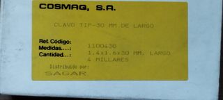 Clavos T-30 para carpintería COSMAG