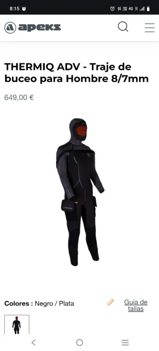 Traje de buceo THERMIQ ADV Hombre 8/7mm