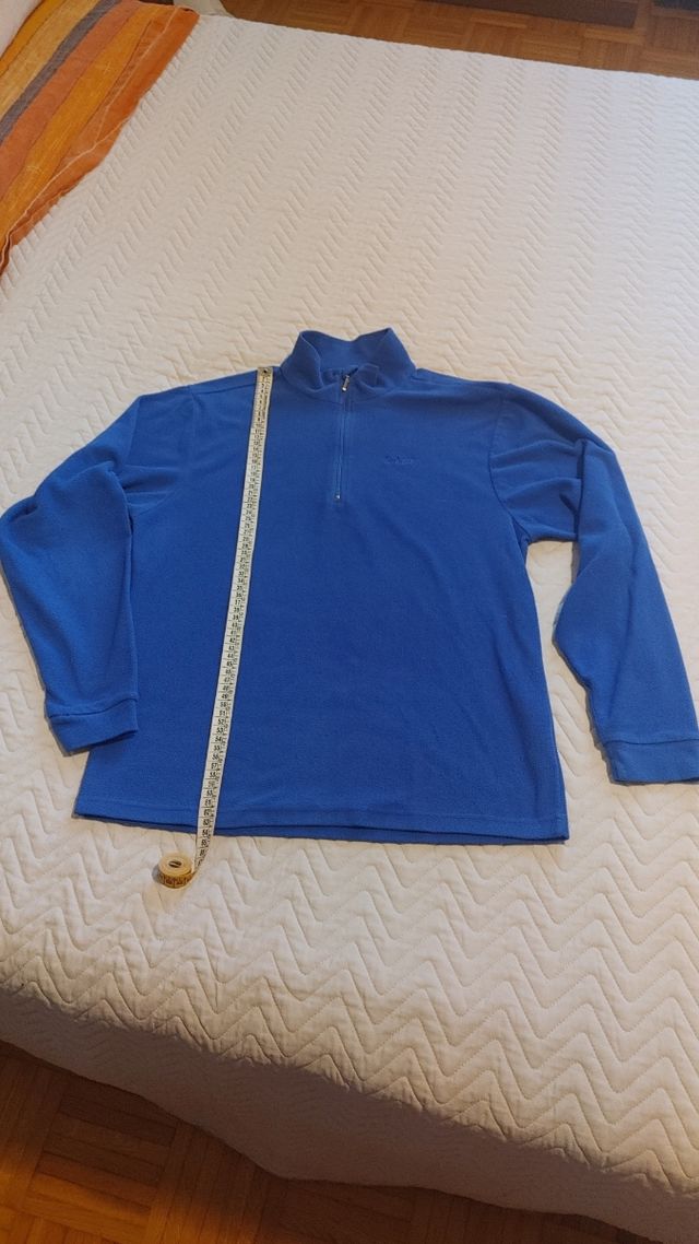 Felpa micropile blu collo alto zip