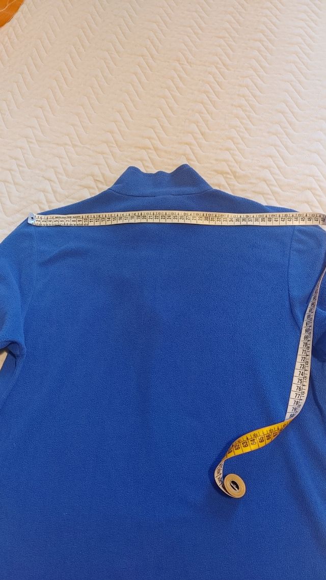 Felpa micropile blu collo alto zip