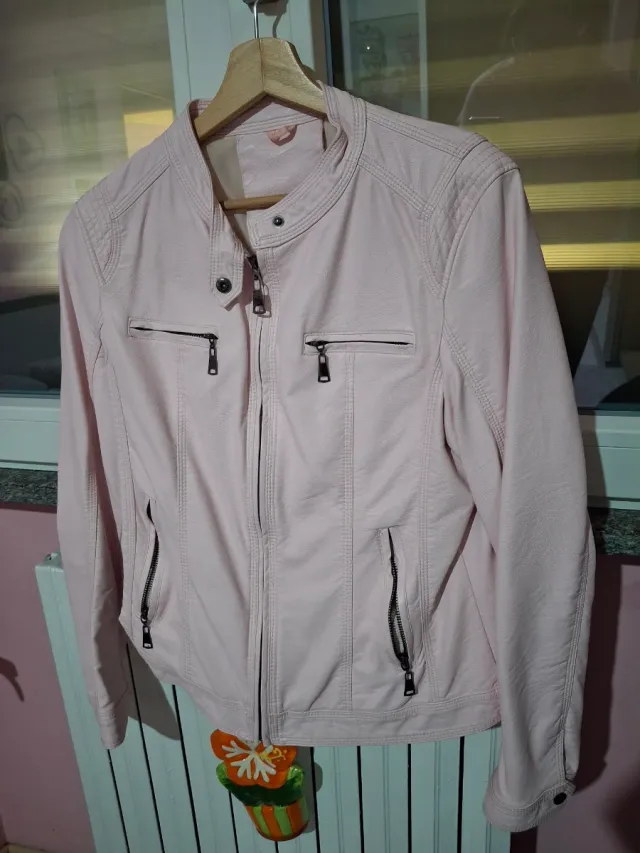 Giubbotto ecopelle donna rosa taglia M "no marca"