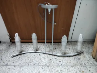 Lámpara Comedor 4 Luces Plata