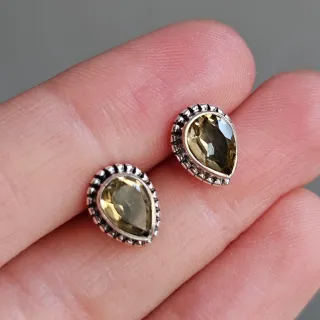 Pendientes Plata 925 Citrino Gota