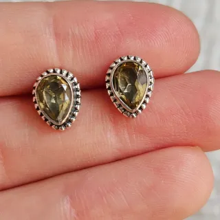 Pendientes Plata 925 Citrino Gota