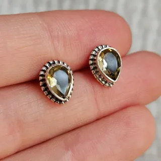 Pendientes Plata 925 Citrino Gota