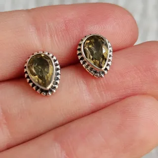 Pendientes Plata 925 Citrino Gota