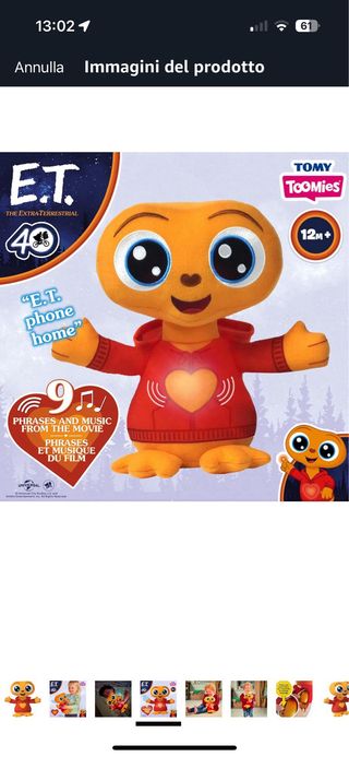 Nuovo Peluche E.T. Extraterrestre 40 Anniversario