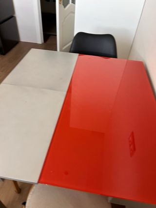 Mesa de cocina extensible metal y madera