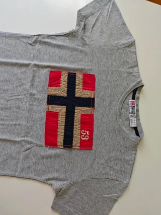 Camiseta Nautica Talla M Algodón Gris