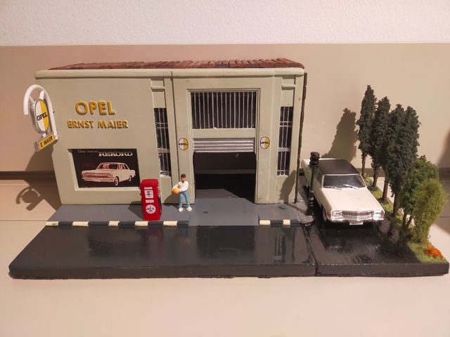 Maqueta Taller Opel años 60 Escala 1/43
