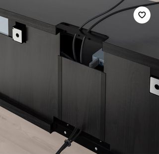 Mueble TV BESTÅ negro y verde oliva + patas blanco