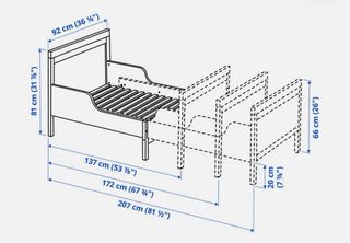Cama infantil extensible IKEA blanca