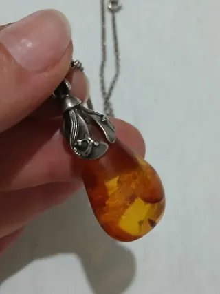 Collana Argento con Ambra Naturale