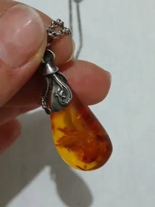 Collana Argento con Ambra Naturale