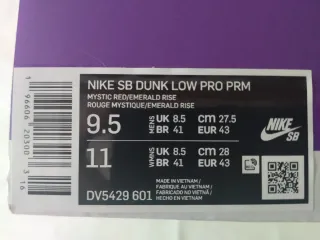 Nike SB Dunk Low Pro Mystic Red/Emerald Rise