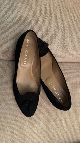 Zapatos tacones bajo negros mujer