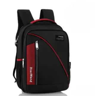 Mochila Negra y Roja con Cargador