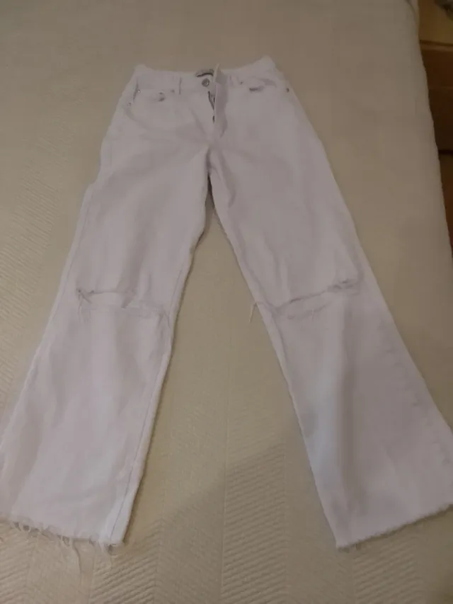 Pantalón tejano blanco roto