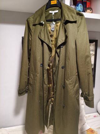 Gabardina Easy Wear verde militar mujer