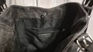 Bolso shopper Pull&Bear gris con hebillas