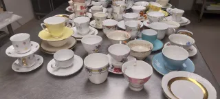 Lote Tazas Porcelana Inglesa, Francesa, Alemana