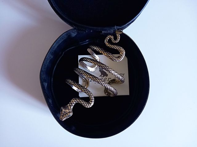 Bracciale rigido Alcozer serpente oro verde