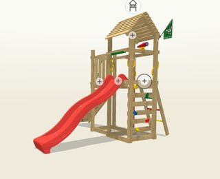 Parque infantil exterior madera. Montaje opcional.