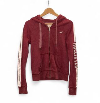 Sudadera Hollister con Cremallera Roja